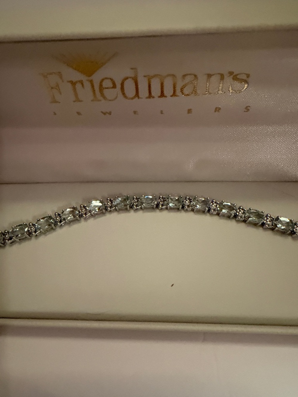 NWOT Aquamarine Jewelry Set- 10k White Gold/ bracelet and ring - Picture 4 of 14